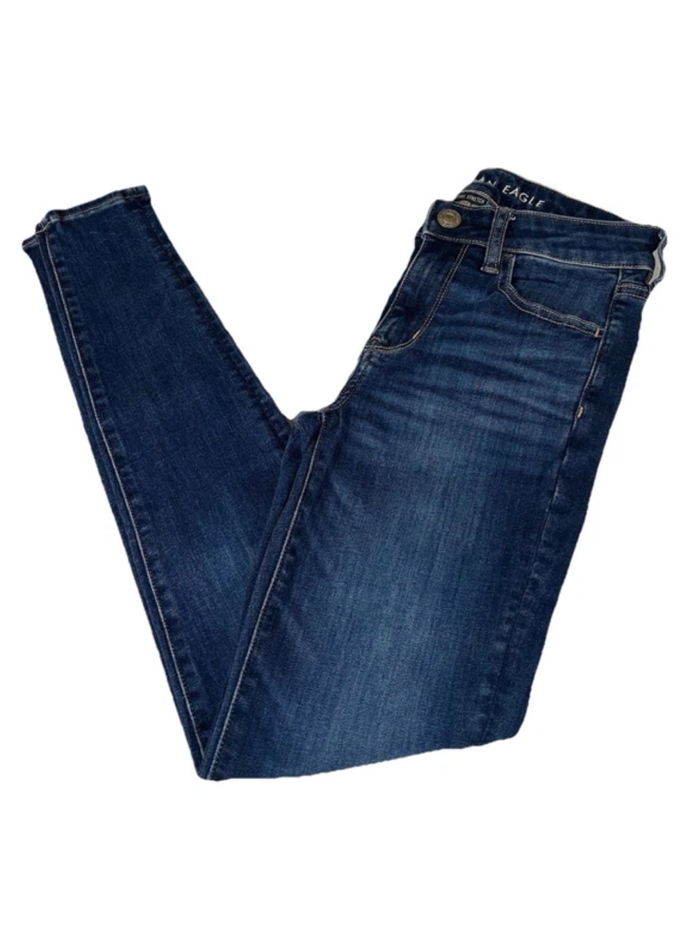 American Eagle Women’s Size 2 LONG Hi Rise Jegging Jeans Dark Wash Stretch #4227